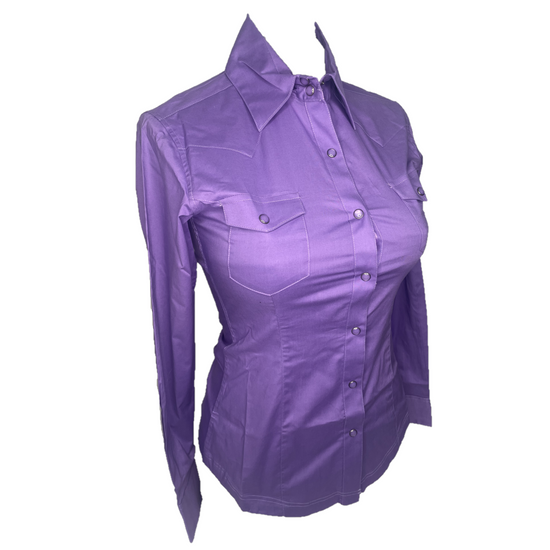 Panhandle® Ladies Solid Violet Button Down Snap Shirt PSWSOSR0LT-55
