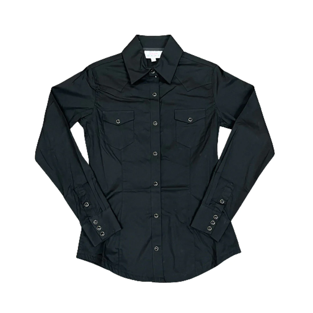 Panhandle® Ladies Solid Black Stretch Poplin Snap Shirt PSWSOSRZ2N-01