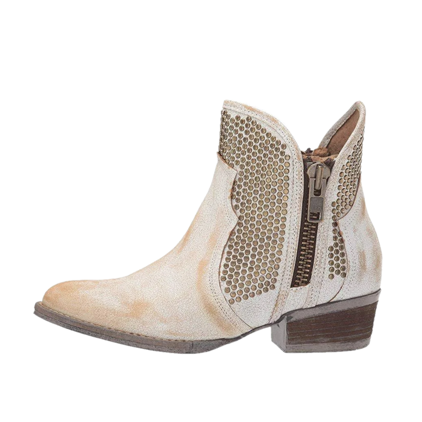 Circle G By Corral Ladies Camel White Studs Shortie Ankle Boots Q0126