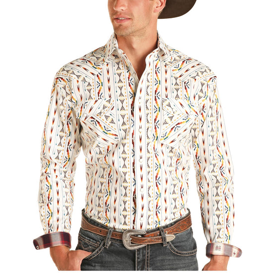 Panhandle Men's Rough Stock Aztec Snap Shirt R0S2499