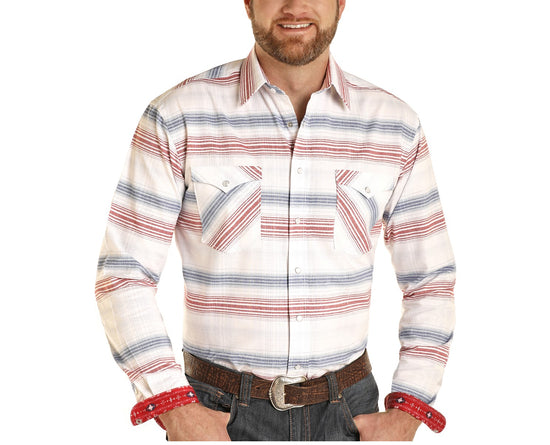 Load image into Gallery viewer, Panhandle Rough Stock Men&amp;#39;s LS Large Plaid Snap Shirt R0S9026
