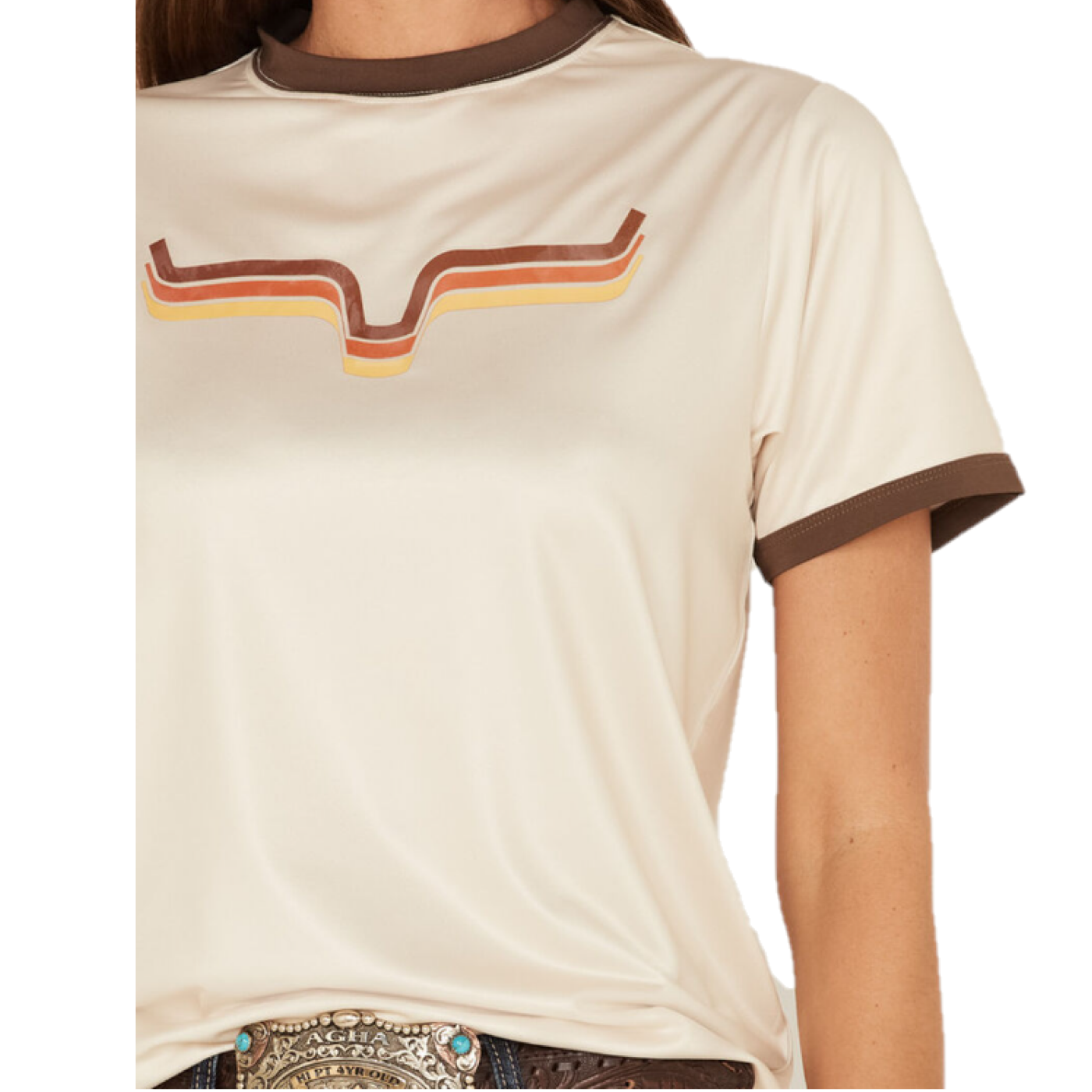 Kimes Ranch® Ladies Rhythm Ringer Natural Performance T-Shirt RING-NAT