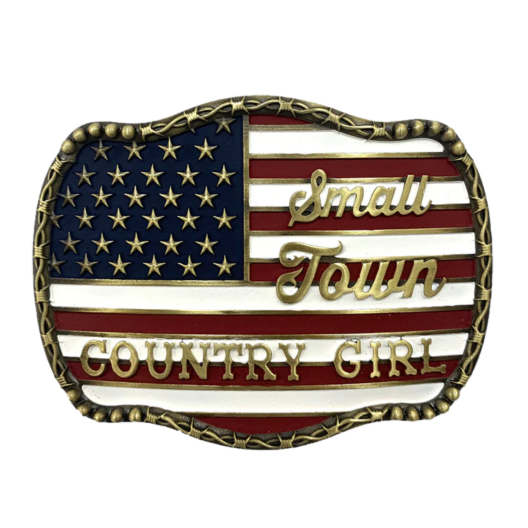 RockinLeather Silver "Small Town Country Girl" Belt Buckle RLB006