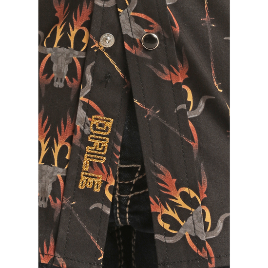 Rock & Roll® Youth Boy's Black Longhorn Snap Down Shirt RRBSOSRZ0K-01