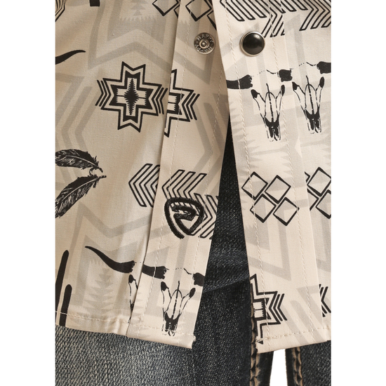 Rock & Roll® Youth Boy's Aztec Poplin Print Snap Shirt RRBSOSRZ11-12