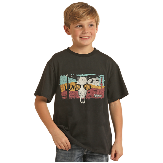 Rock & Roll® Youth Boy's Black "Pow Pow" Graphic T-Shirt RRBT21R06E-01