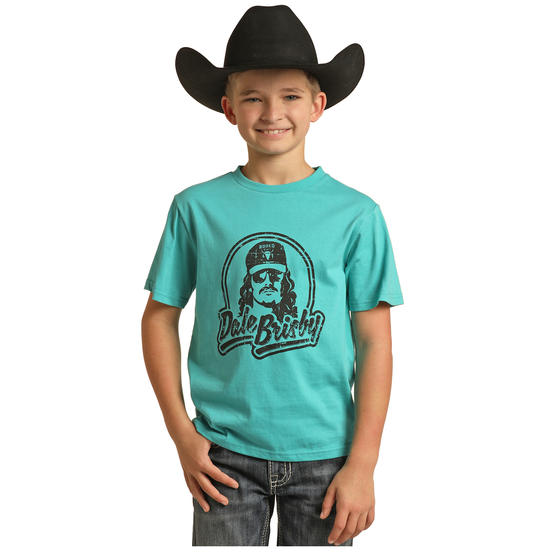 Rock & Roll Cowboy® Youth Boy's Turquoise Graphic T-Shirt RRBT21R0J3
