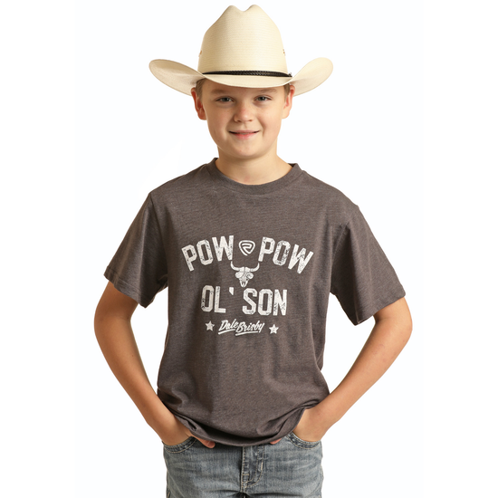 Rock & Roll Cowboy® Youth Boy's Grey Dale Brisby T-Shirt RRBT21RZM7-02