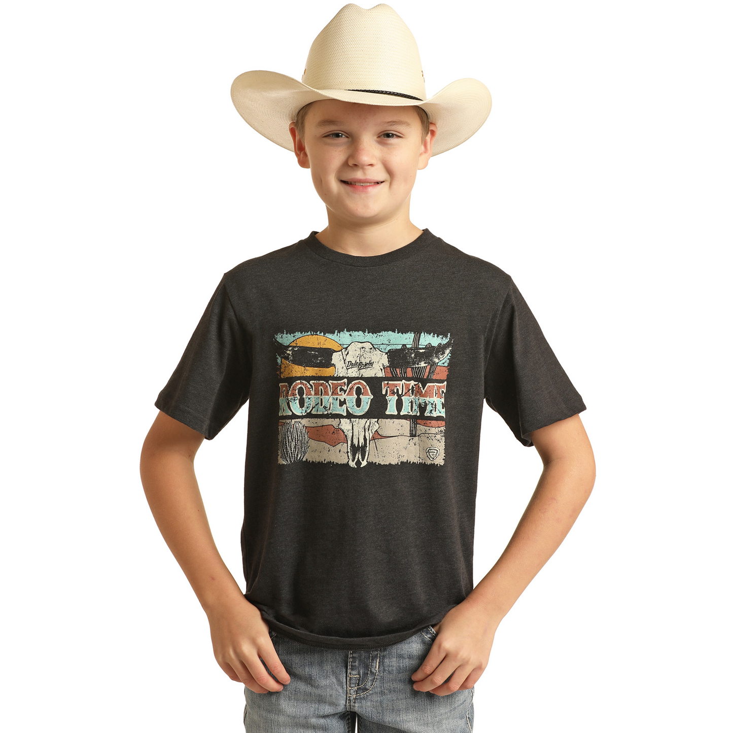 Rock & Roll Cowboy® Youth Boy's Dale Brisby Black Tee RRBT21RZMA-01