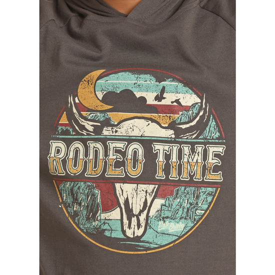 Rock & Roll® Youth Boy's "Rodeo Time" Charcoal Hoodie RRBT94R068-02