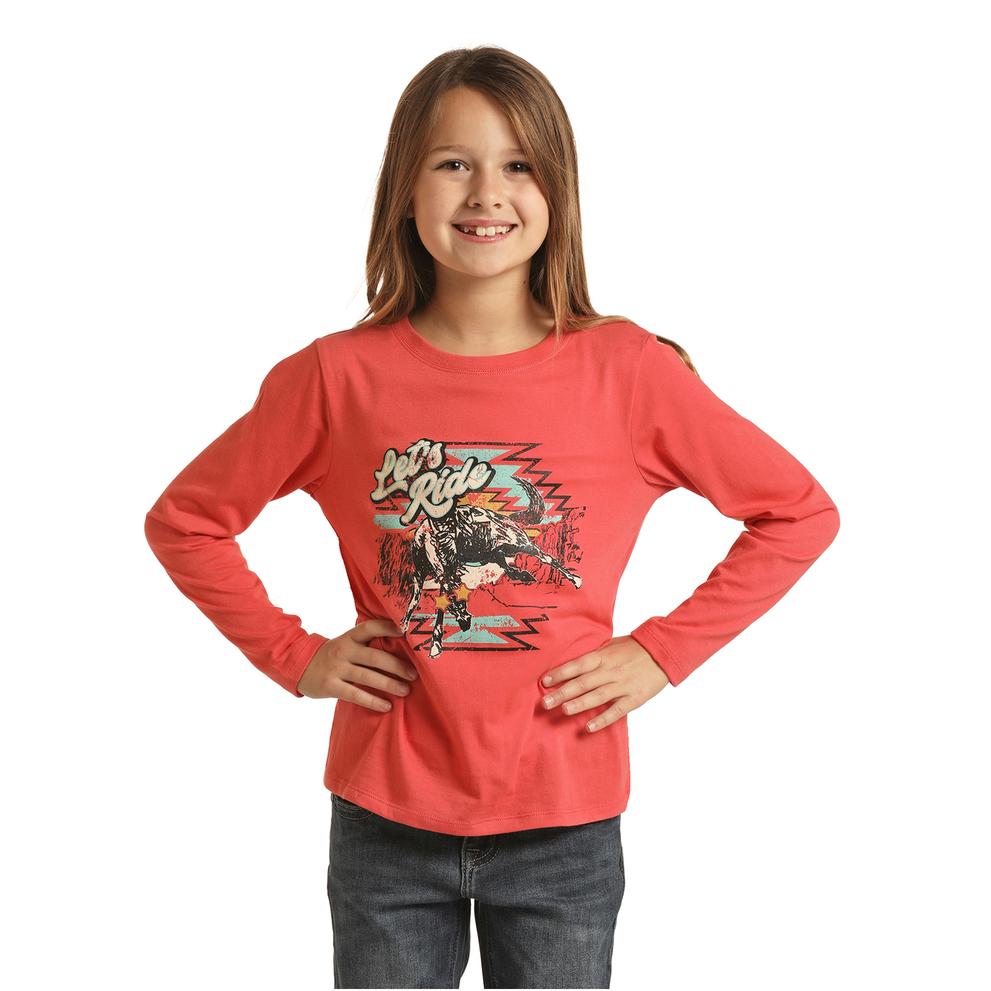 Rock & Roll® Youth Girl's Basic Pink Graphic T-Shirt RRGT22R070-67