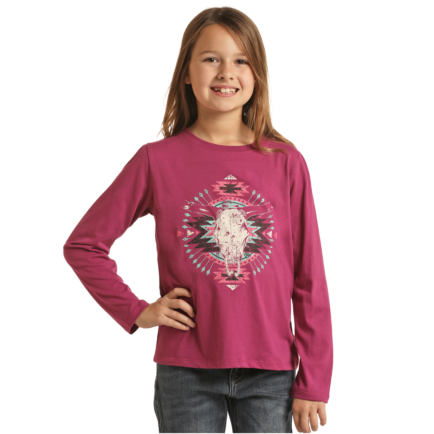 Rock & Roll® Youth Girl's Purple Long Sleeve Graphic Tee RRGT22R073-51