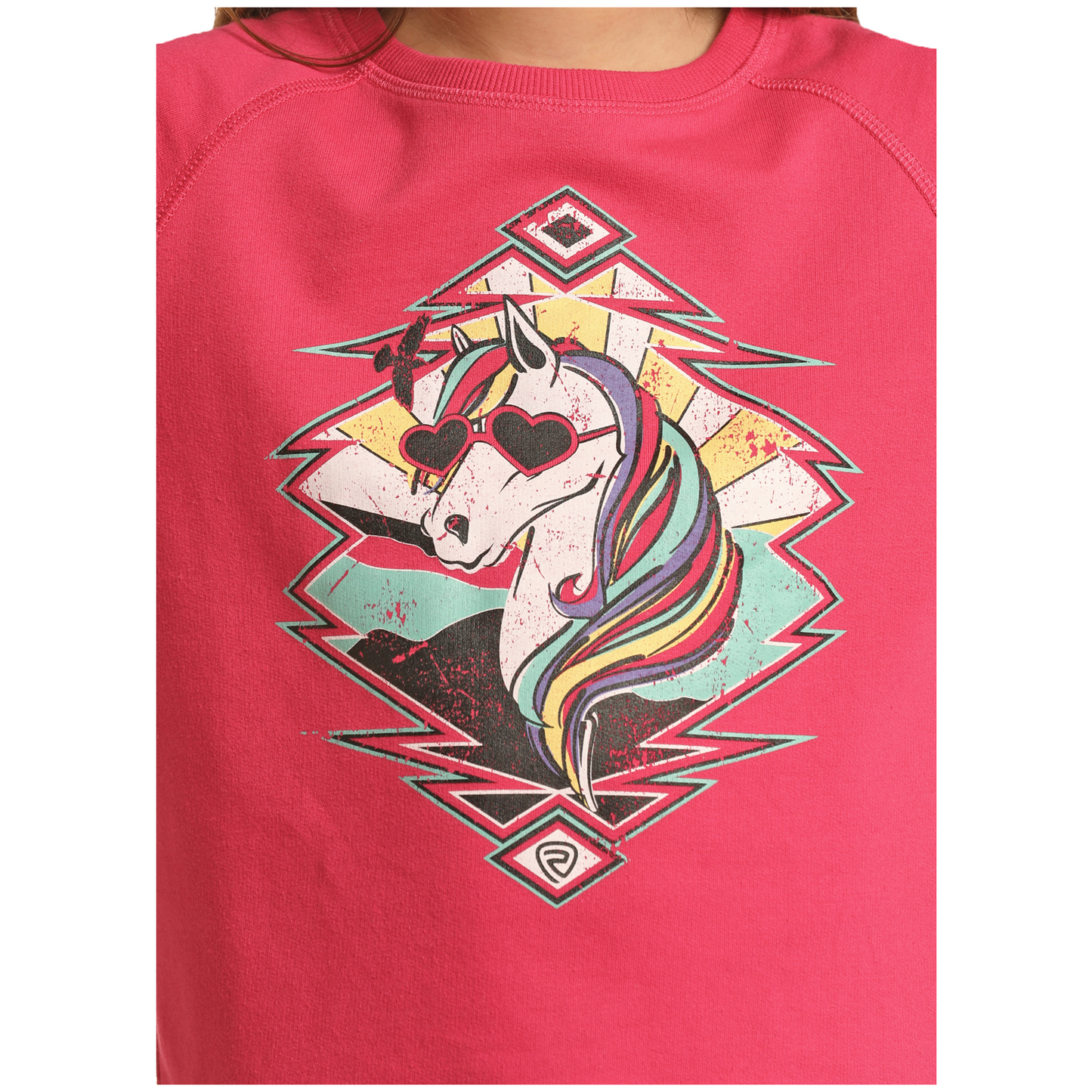 Rock & Roll® Youth Girl's Graphic Hot Pink Pullover RRGT91R075-67