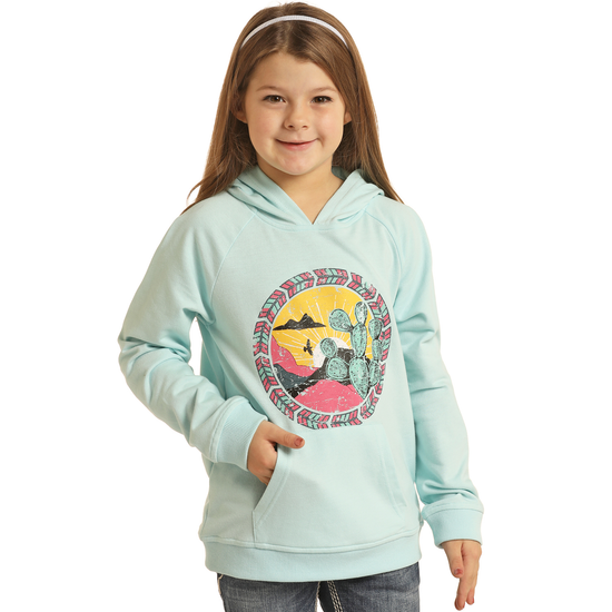 Rock & Roll® Youth Girl's Light Blue Graphic Hoodie RRGT94R07A-88