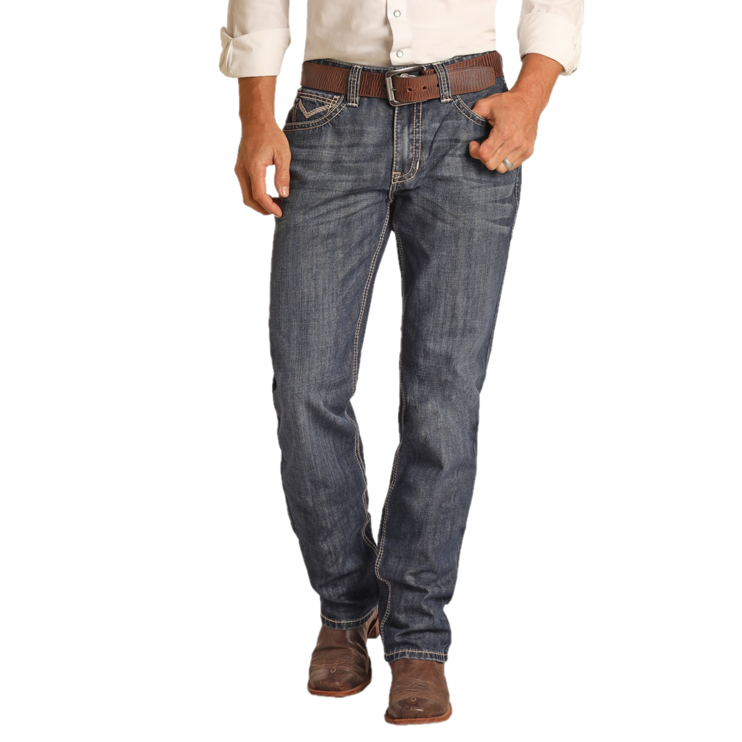 Rock & Roll Denim® Men's Raised Denim Stackable Dark Vintage Jeans RRMDTBR13Q-201