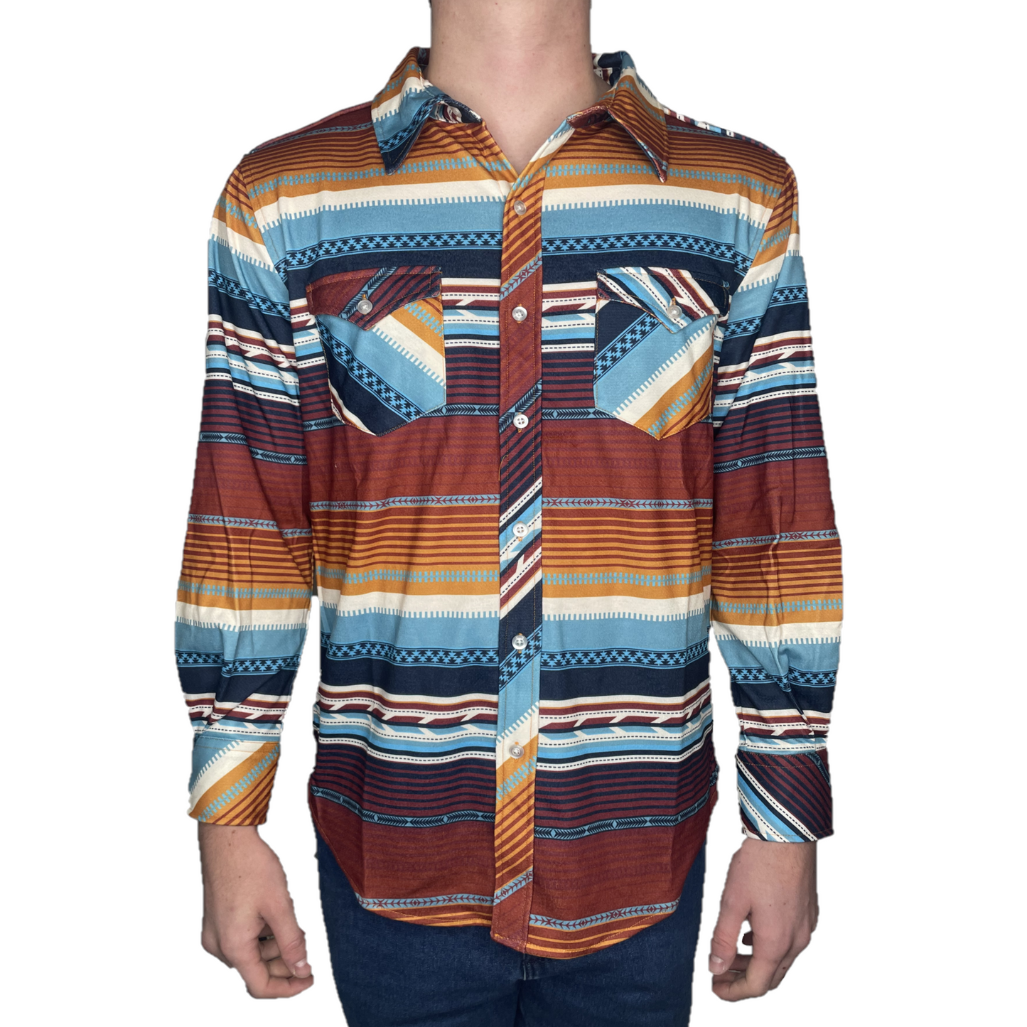 Rock & Roll Denim® Men's Serape Scarlet Button Down Shirt RRMSODRZ0R