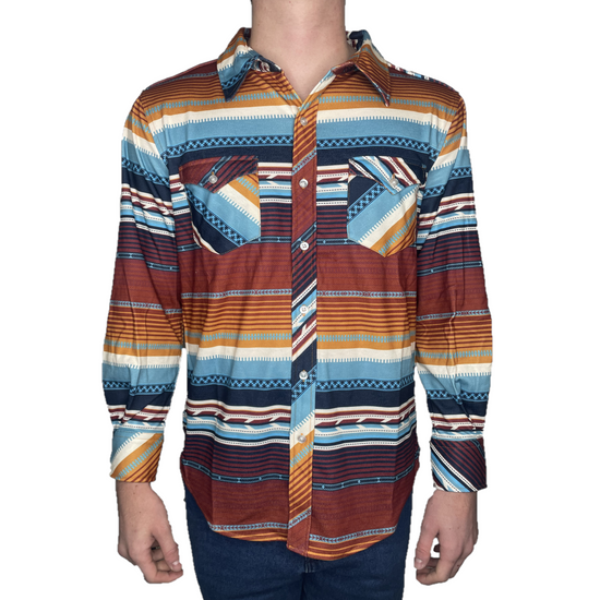 Rock & Roll Denim® Men's Serape Scarlet Button Down Shirt RRMSODRZ0R