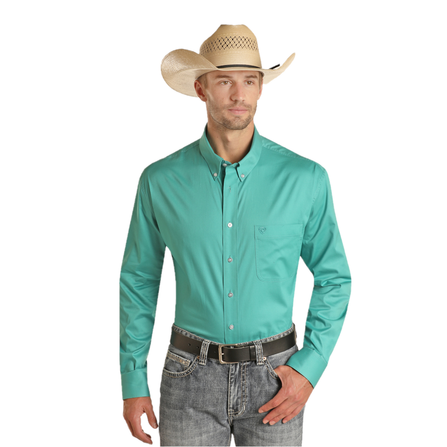 Rock & Roll Denim Men's Jade Solid Twill Button Down Shirt RRMSODRZ5S Rock & Roll Denim Men's Jade Solid Twill Button Down Shirt RRMSODRZ5S