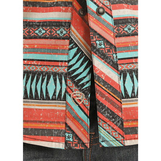 Panhandle® Men's Aztec Striped Orange Button Down Shirt RRMSOSR0Q8