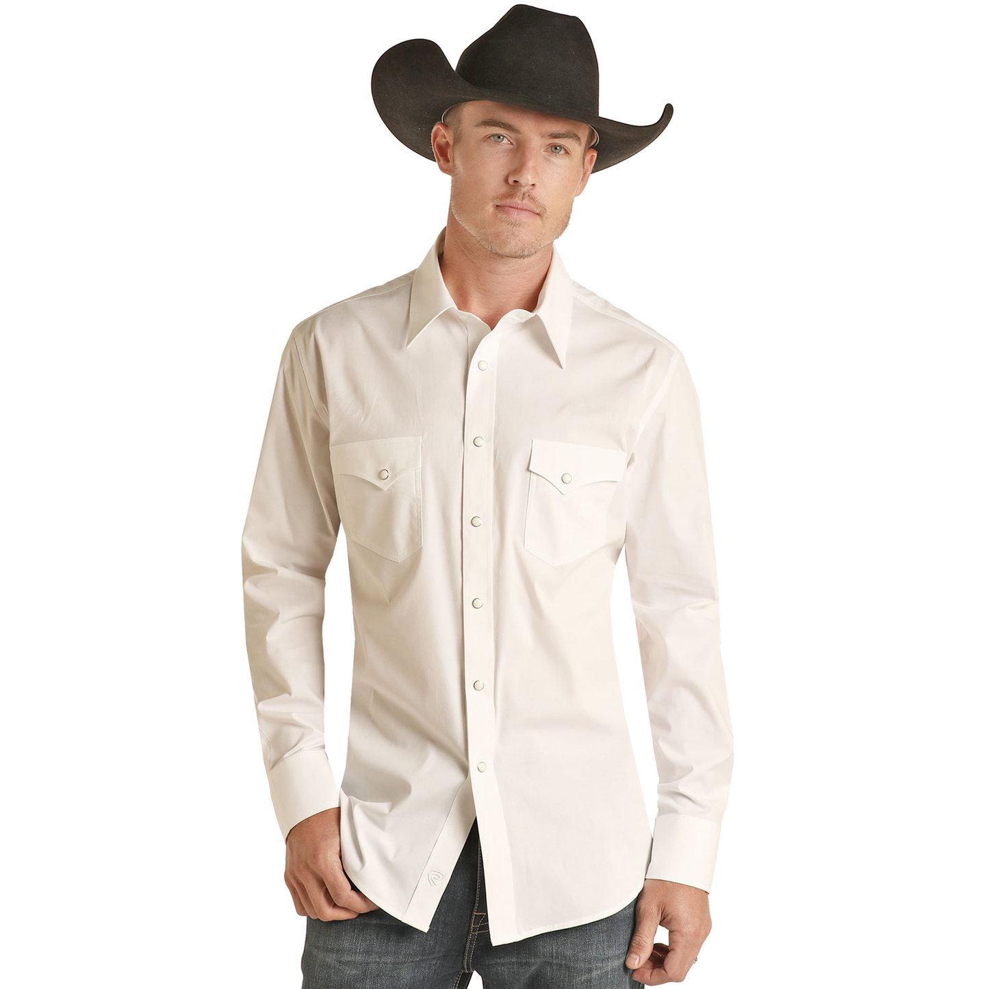 Rock & Roll® Men's Long Sleeve White Button Down Shirt RRMSOSRZ5Z-15
