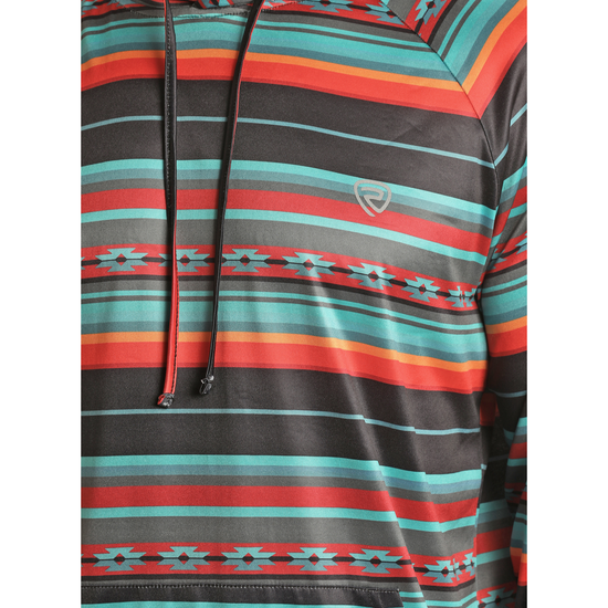 Rock & Roll® Men's Aztec Print Bright Turquoise Pullover RRMT94R06H-87