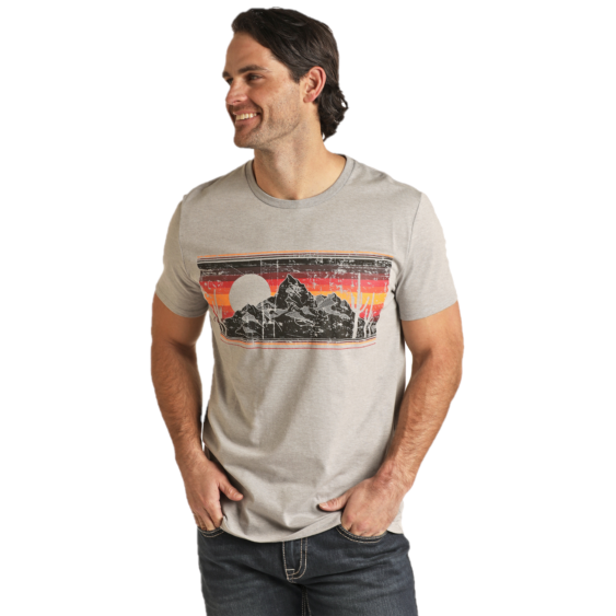 Rock & Roll® Unisex Light Grey Desert Print T-Shirt RRUT21R061-05