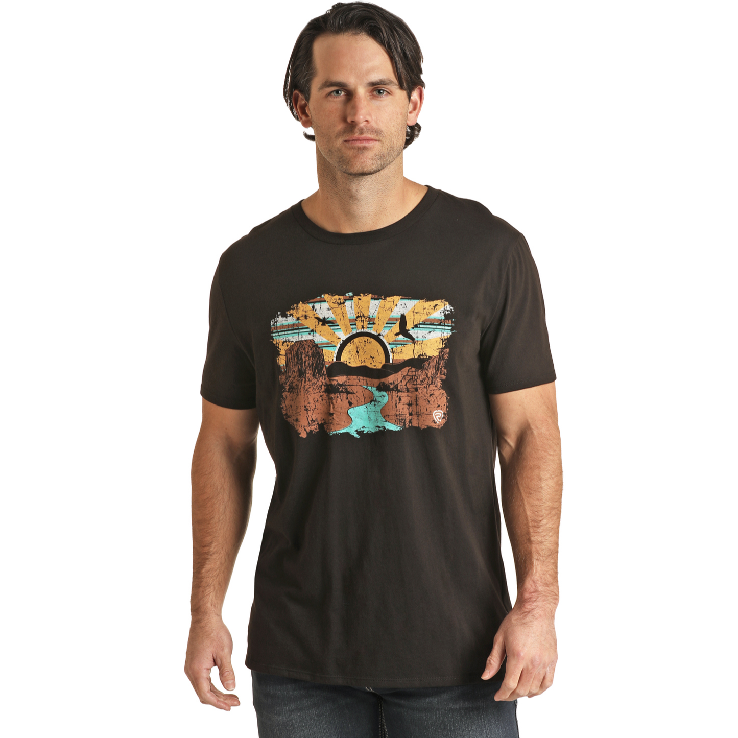 Panhandle® Unisex Desert Sunrise Print Black T-Shirt RRUT21R063-01