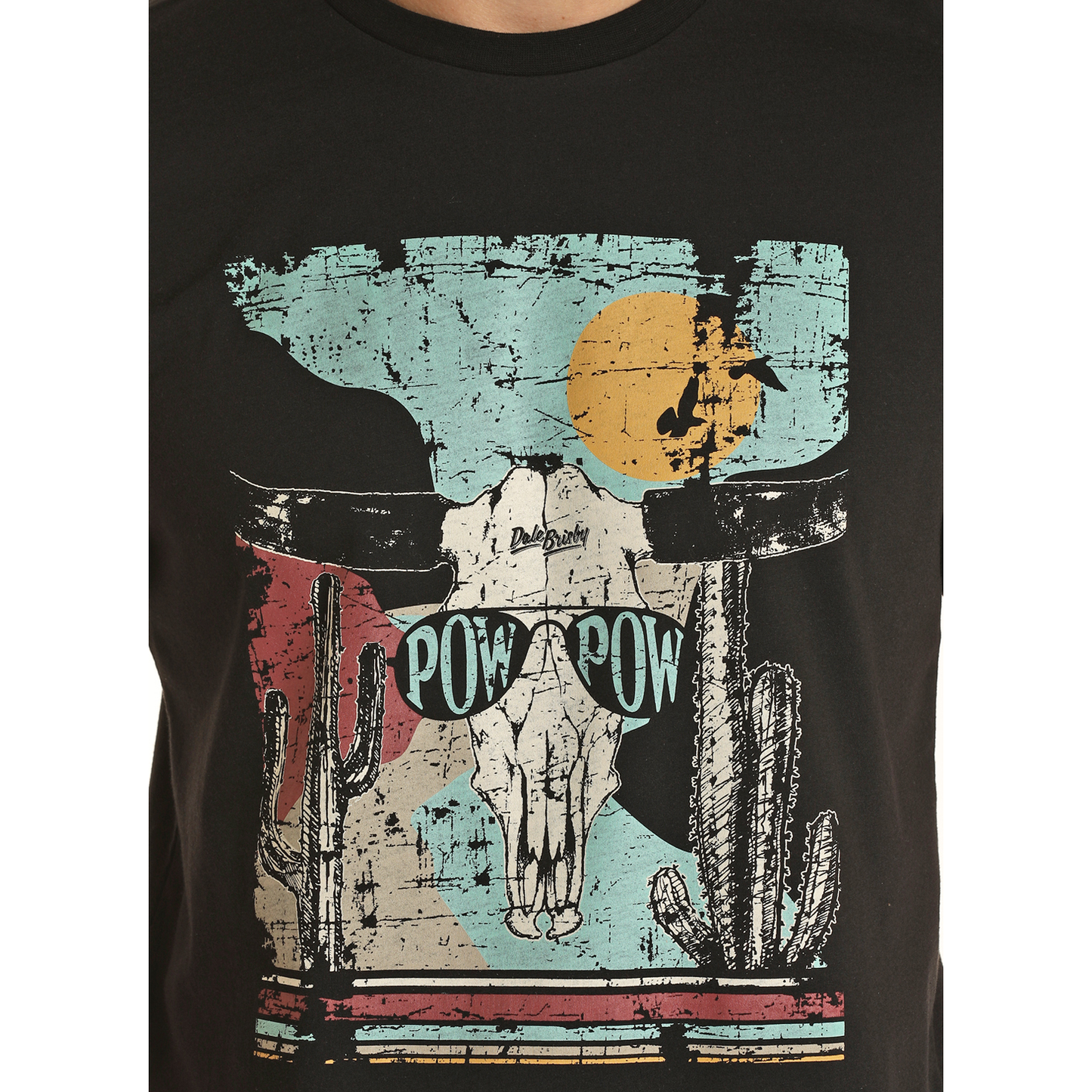 Rock & Roll® Unisex "Pow Pow" Dale Brisby Black T-Shirt RRUT21R069-01