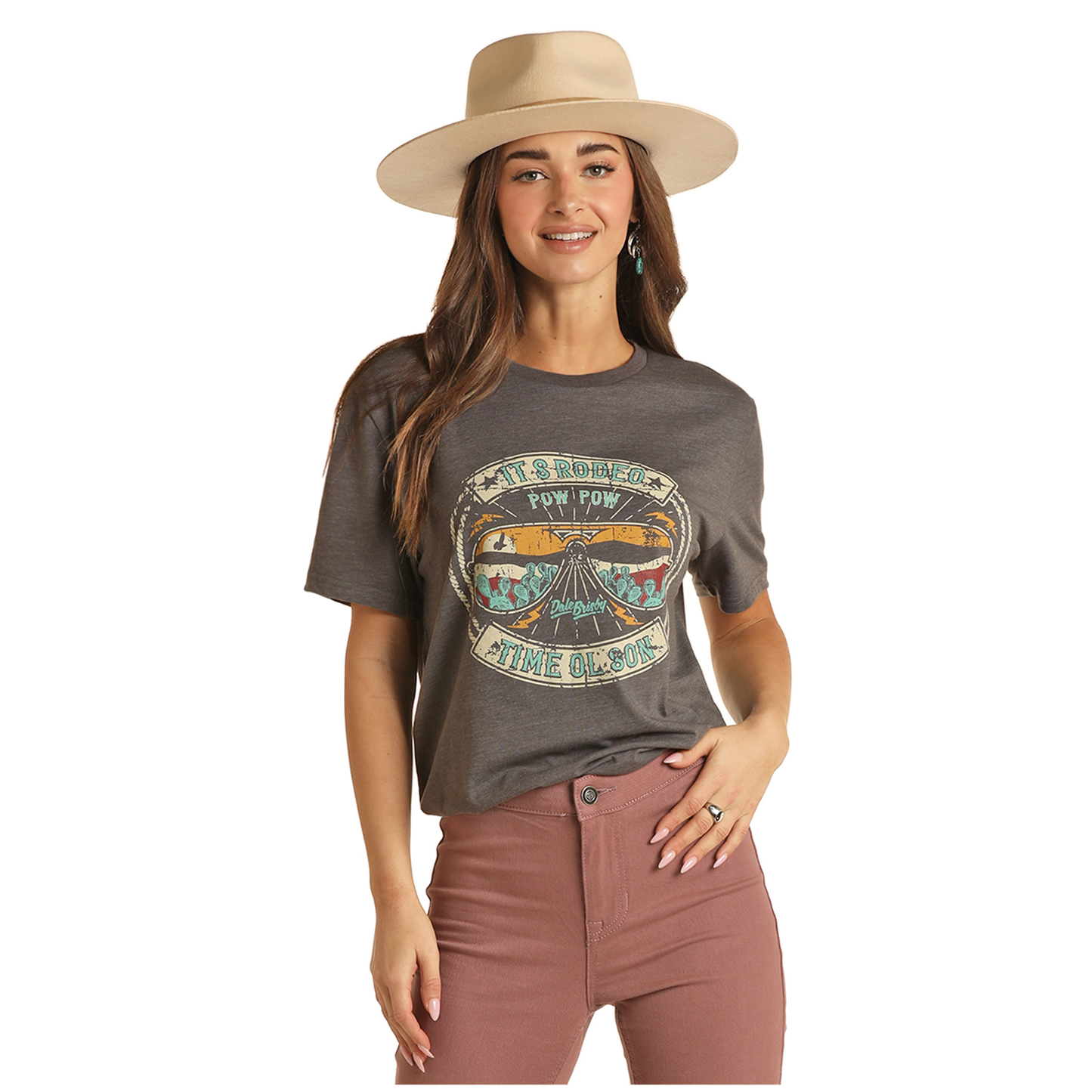 Panhandle® Unisex "IT'S RODEO TIME" Dale Brisby Grey Tee RRUT21R06B-02