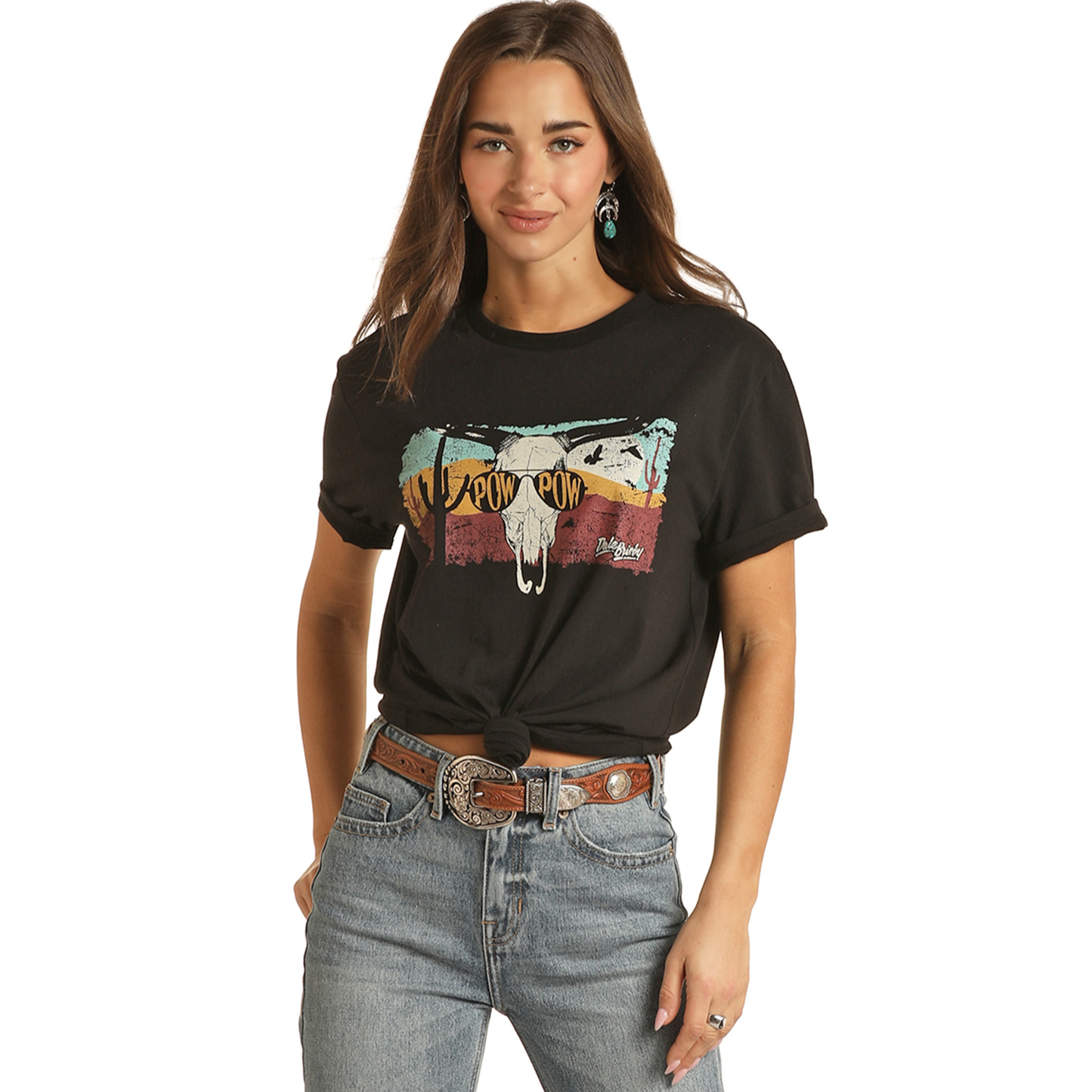 Rock & Roll® Unisex "Pow Pow" Graphic Black T-Shirt RRUT21R06E-01