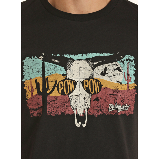Rock & Roll® Unisex "Pow Pow" Graphic Black T-Shirt RRUT21R06E-01