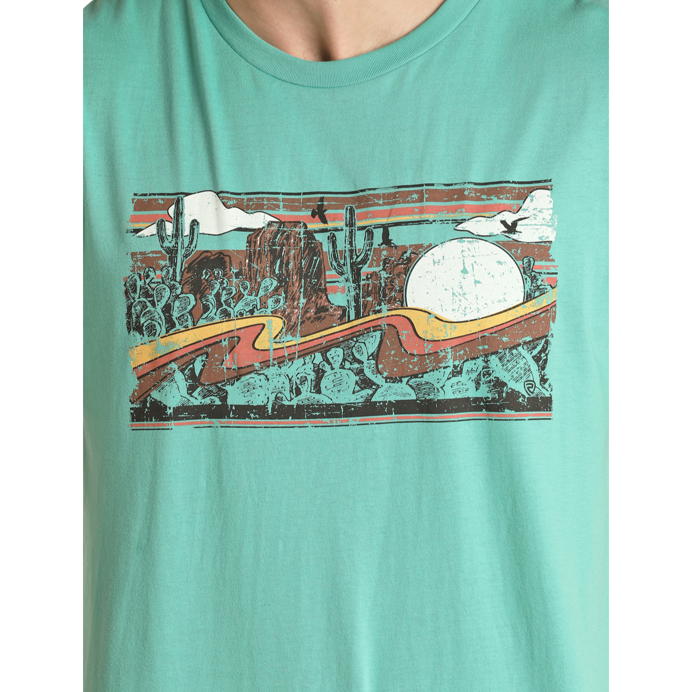 Rock & Roll Cowboy® Unisex Turquoise Graphic T-Shirt RRUT21R0IU