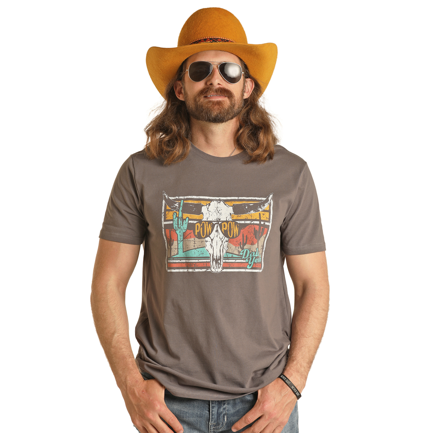 Rock & Roll Cowboy® Unisex Dale Brisby Charcoal T-Shirt RRUT21R0J2