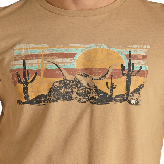 Panhandle® Unisex Longhorn Retro Desert Taupe Graphic T-Shirt RRUT21R12J