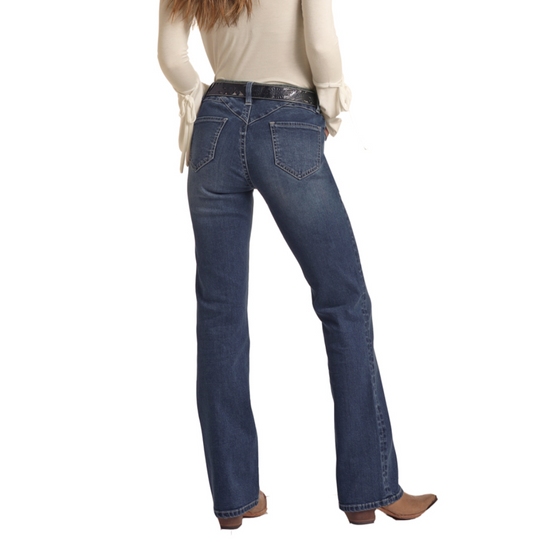 Rock & Roll Denim® Ladies Mid-Rise Dark Wash Vintage Jeans RRWD4MR0MN