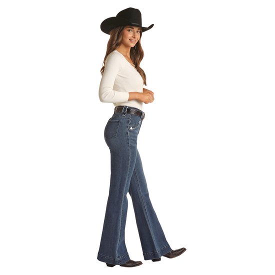 Rock & Roll Denim® Ladies Piping Loop High Rise Trouser RRWD5HRZQJ