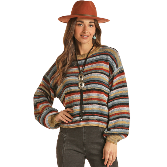 Rock & Roll® Ladies Multicolor Stripe Sweater RRWT32R03X-97