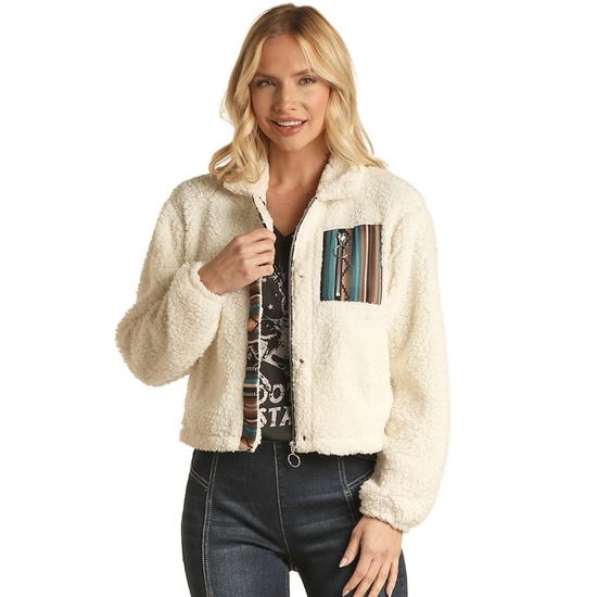 Panhandle® Ladies Zip-up Off White Sherpa Jacket RRWT92R0AW