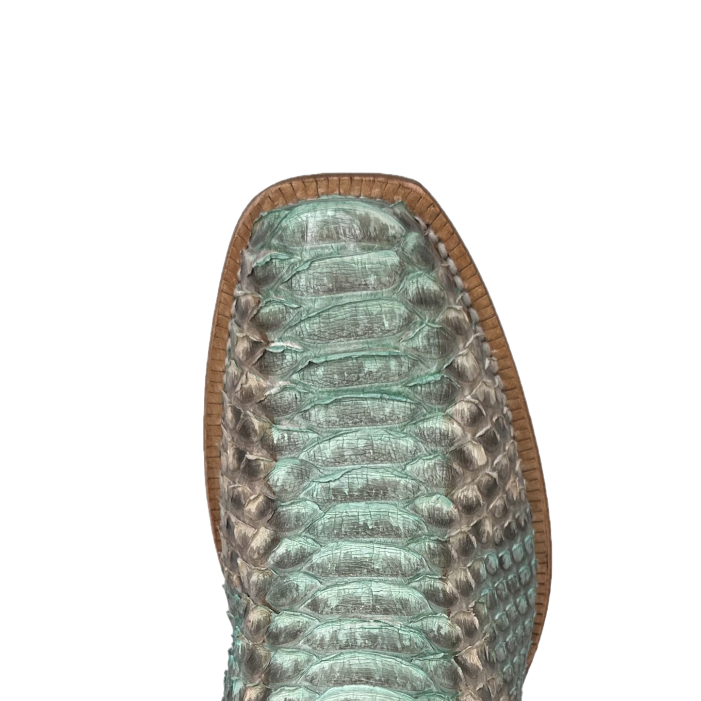 R. Watson Ladies Python Copper & Teal Square toe Boots RWL7204