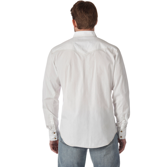 Wrangler Men's Retro Premium White Snap Shirt MVR531W