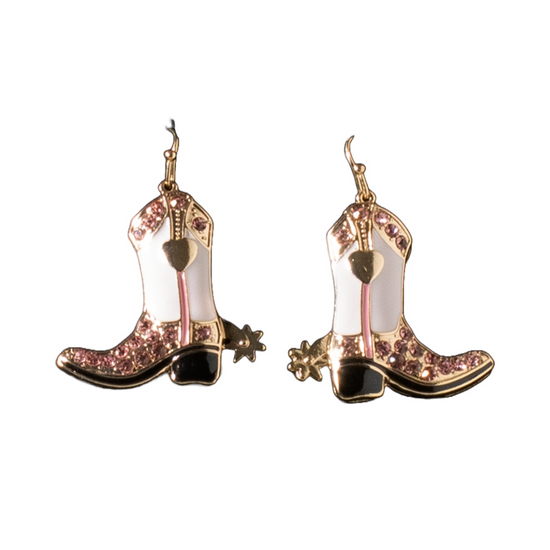 Silver Strike Ladies Cowgirl Boots Pink Earrings D460015230