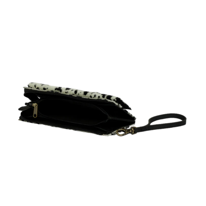 Myra Bag Quirky Hair On Black Dalmatian Wristlet Wallet S-3086