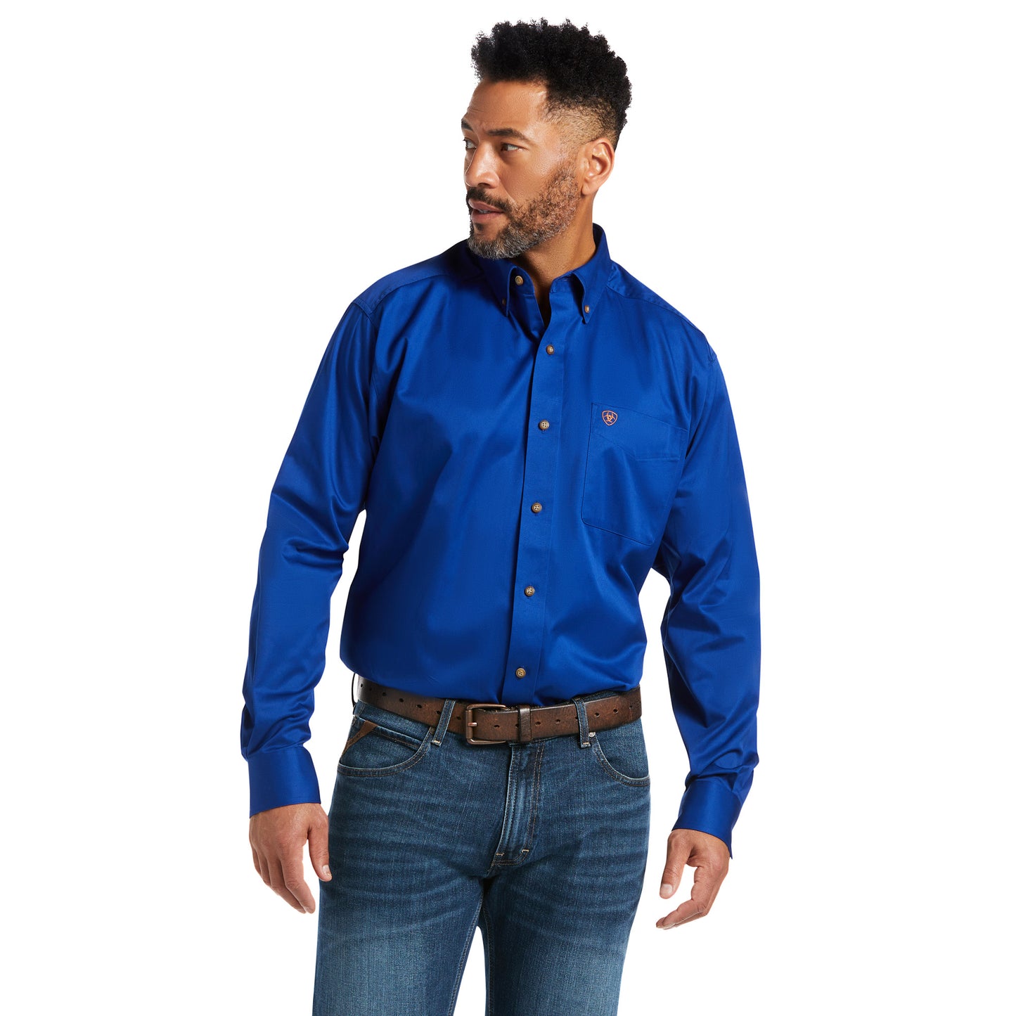 Ariat Men's Solid Twill Ultramarine Blue Classic Fit Button Shirt 10006660
