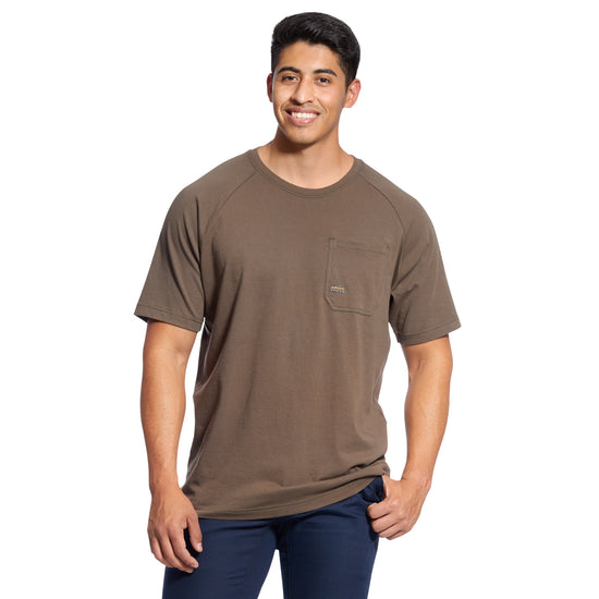 Ariat® Men's Rebar Cotton Strong™ Moss Brown T-Shirt 10025375