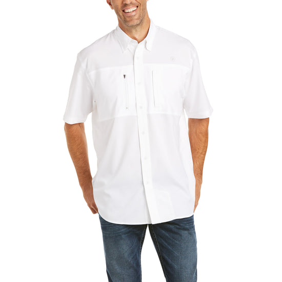 Load image into Gallery viewer, Ariat® Men&amp;#39;s VentTEK™ White Short Sleeve Button Up Shirt 10034962
