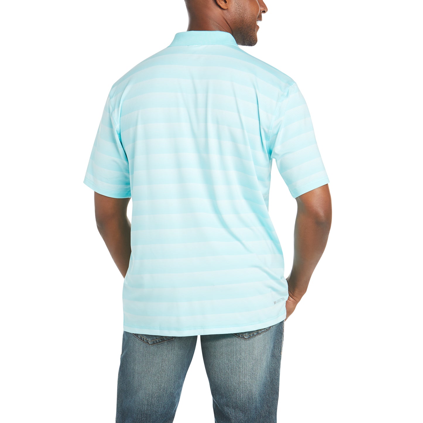 Load image into Gallery viewer, Ariat® Men&amp;#39;s FadeTEK 2.0 Button Polo SS Miami Aqua Shirt 10035168
