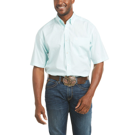 Ariat Men's Pembroke Casual Series Short Sleeve Aqua Shirt 10036280