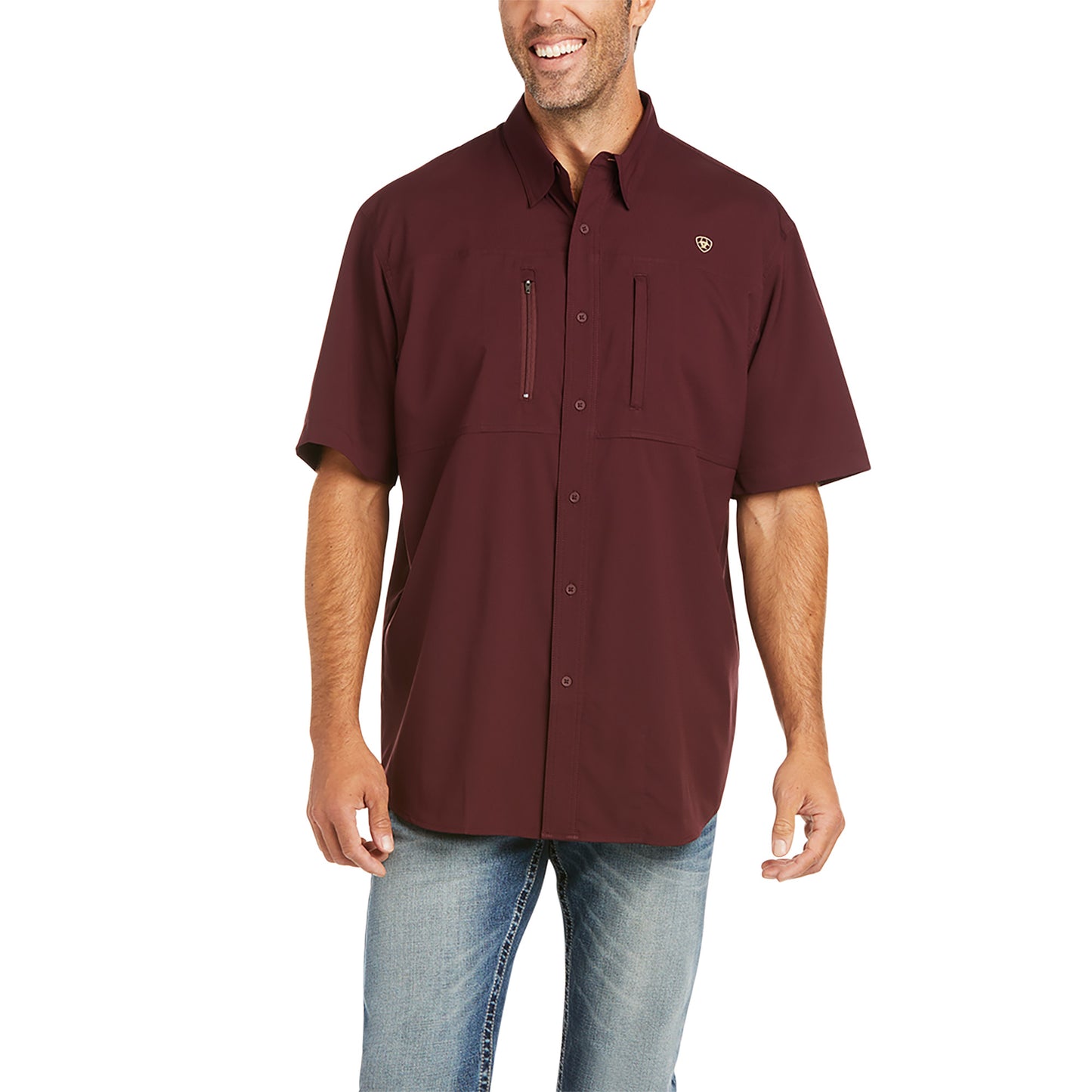 Ariat® Men's Venttek Classic Short Sleeve Malbec Shirt 10036320