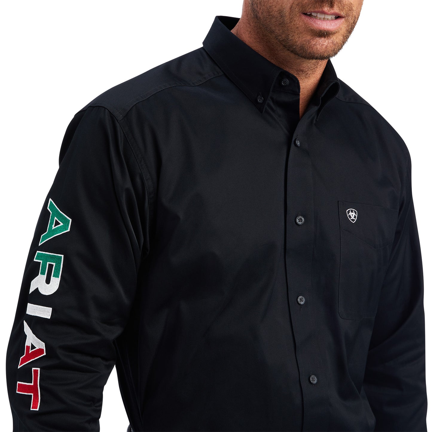 Ariat Men's Team Logo Exclusive Mexican Black Button Up Shirt 10038500