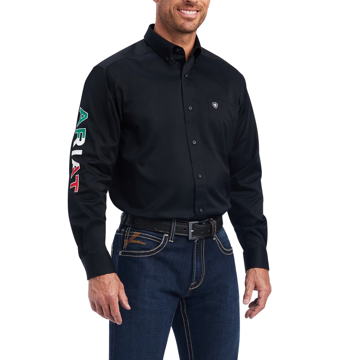 Ariat Men's Team Logo Exclusive Mexican Black Button Up Shirt 10038500
